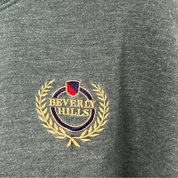 BEVERLY HILLS CALIFORNIA Women’s XS Sweatshirt Green Cropped Logo Grunge‎ Emo - Picture 3 of 10